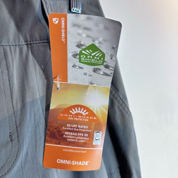 COLUMBIA Sz 8 Long Omni Shade Straight Leg Pockets Hiking Pants in Grey NEW - Picture 5 of 12